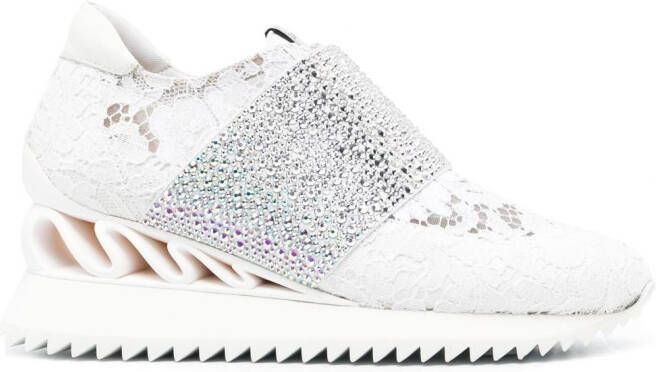 Le Silla Jackie crystal-embellished sneakers White