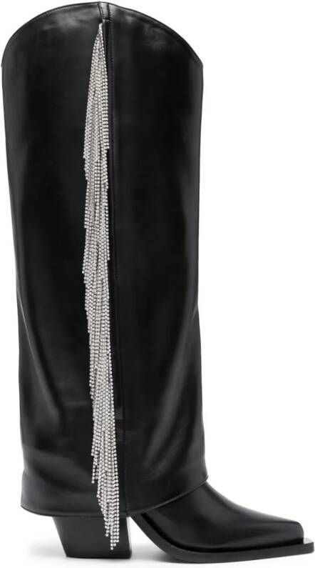 Le Silla Jewel 110mm leather boots Black