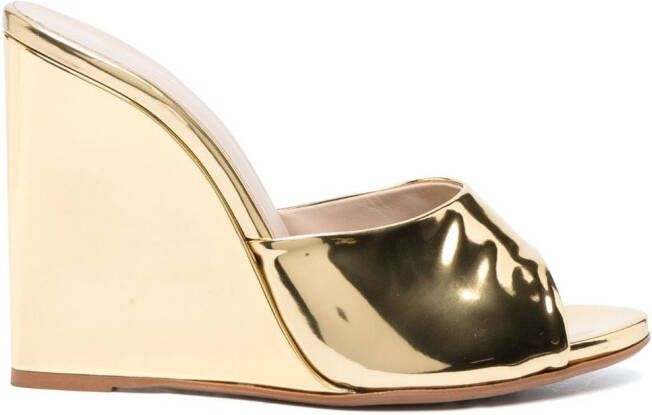 Le Silla Kira 124mm high-wedge heel sandals Gold