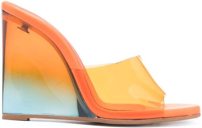 Le Silla Kira 115mm leather sandals Orange