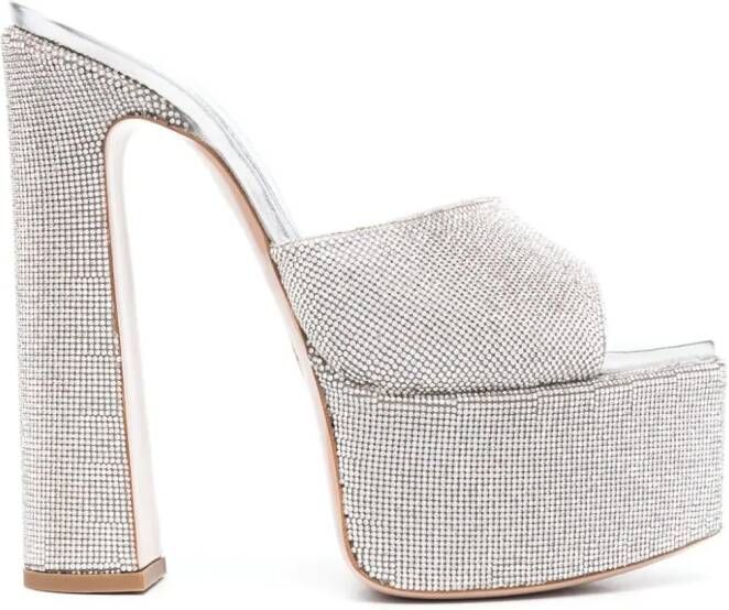 Le Silla Nina 170mm platform sandals Silver