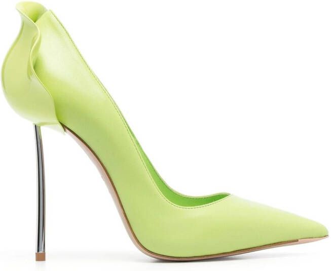 Le Silla Petalo 100mm leather pumps Green