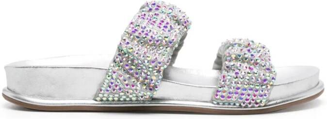 Le Silla Pool Side leather sandals Silver