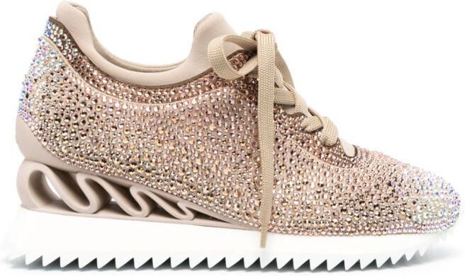 Le Silla Reiko Wave rhinestone-embellished sneakers Gold