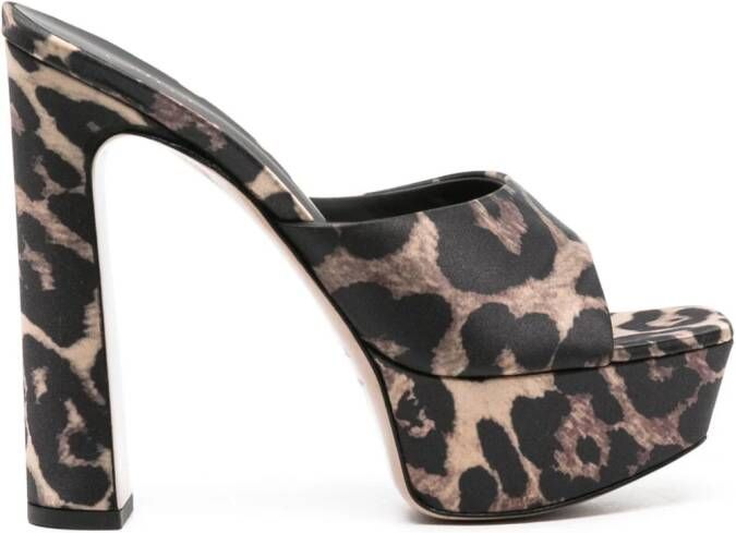Le Silla Resort 140mm leopard-print sandals Neutrals