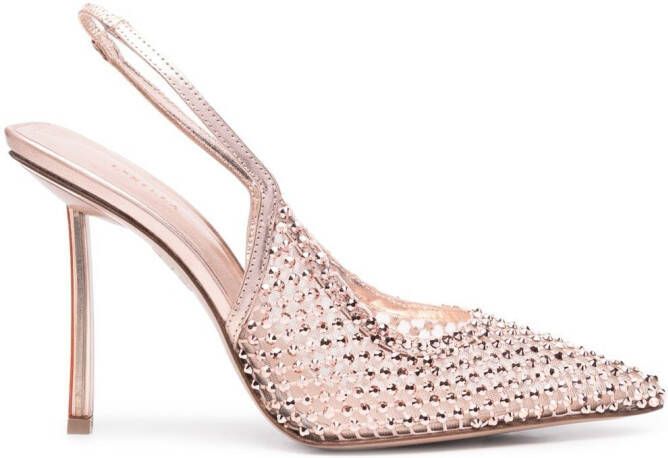 Le Silla rhinestone-embellished 100mm mesh pumps Pink