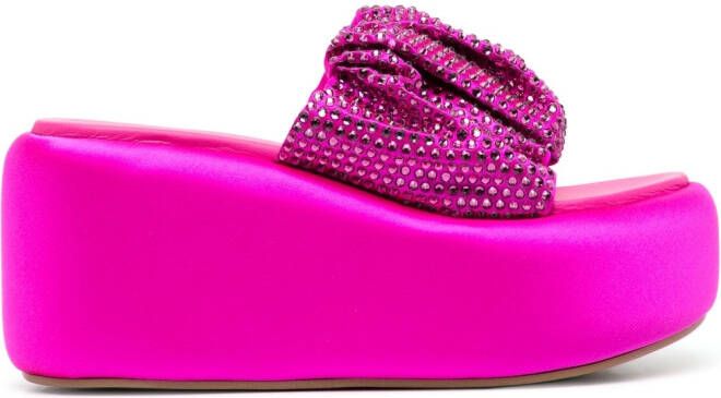 Le Silla 100mm rhinestone-embellished sandals Pink