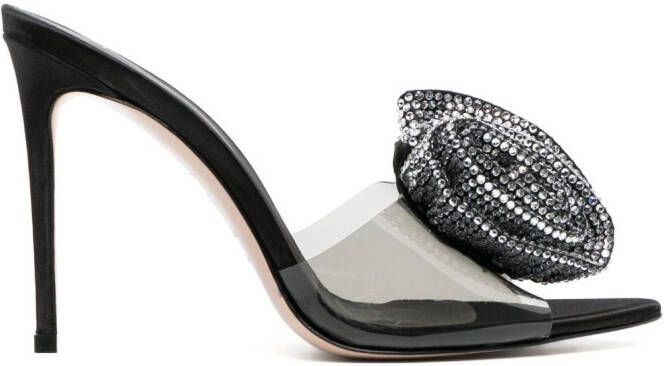 Le Silla Rose 100mm crystal-embellished sandals Black