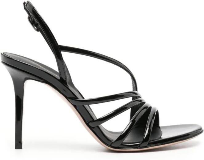 Le Silla Scarlet 105mm patent-leather sandals Black