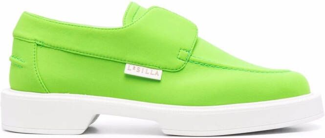 Le Silla slip-on leather loafers Green