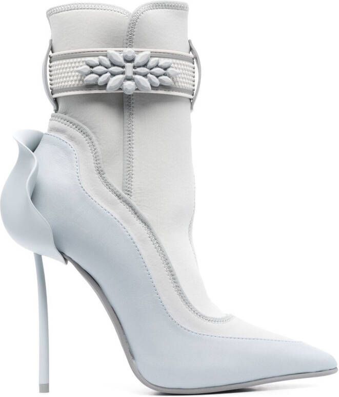 Le Silla Snorkeling 120mm gem-embellished ankle boots Blue