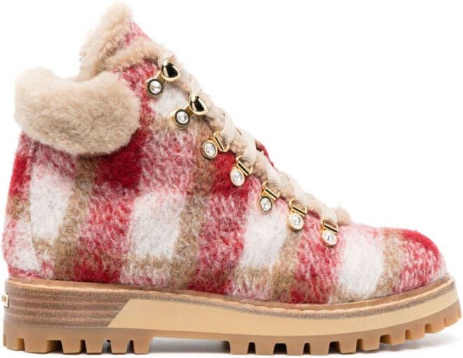 Le Silla St. Moritz wool ankle boots Red