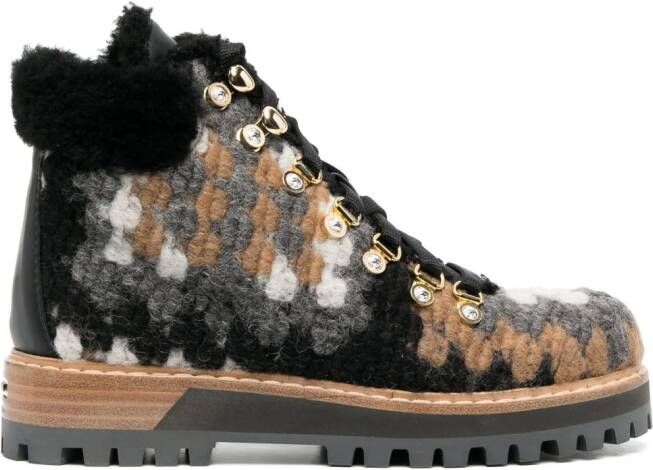 Le Silla St. Moritz wool ankle boots Black