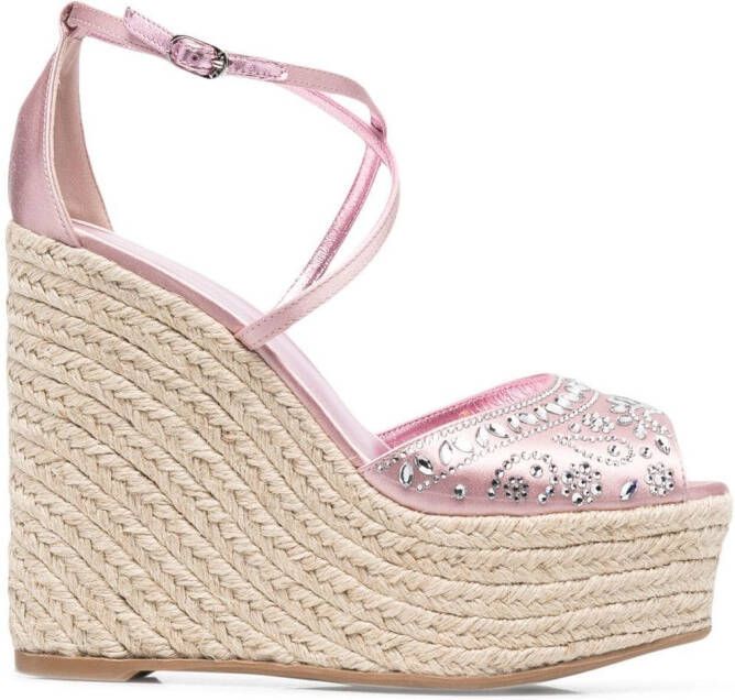 Le Silla crystal-embellished espadrilles Pink