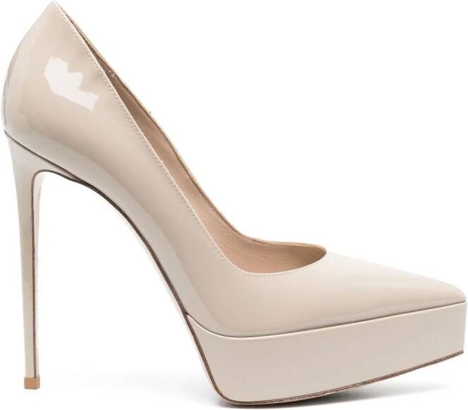 Le Silla Uma 130mm patent-leather pumps Neutrals