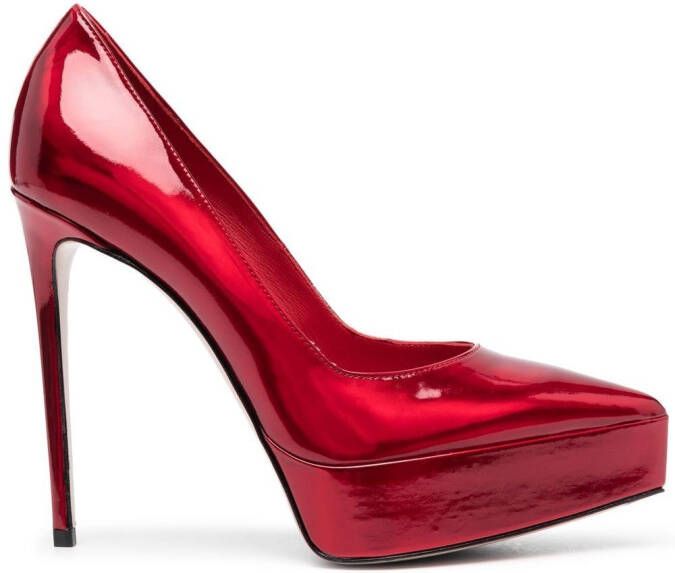Le Silla Uma 130mm platform pumps Red