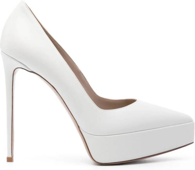Le Silla Uma 140mm leather pumps White