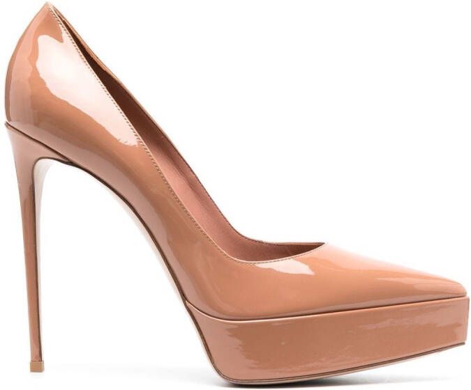 Le Silla Uma 140mm platform pumps Neutrals