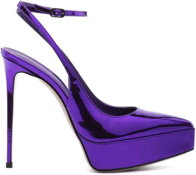 Le Silla Uma 140mm platform pumps Purple