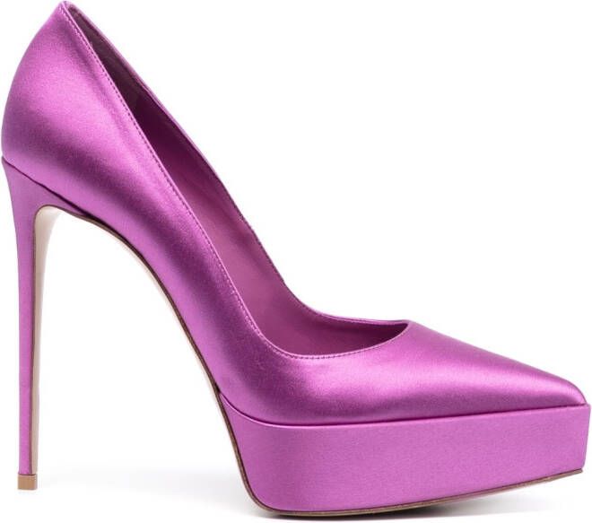 Le Silla Uma 140mm satin pumps Purple