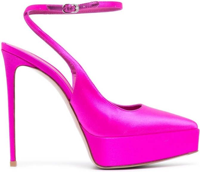 Le Silla Uma 140mm satin slingback pumps Pink