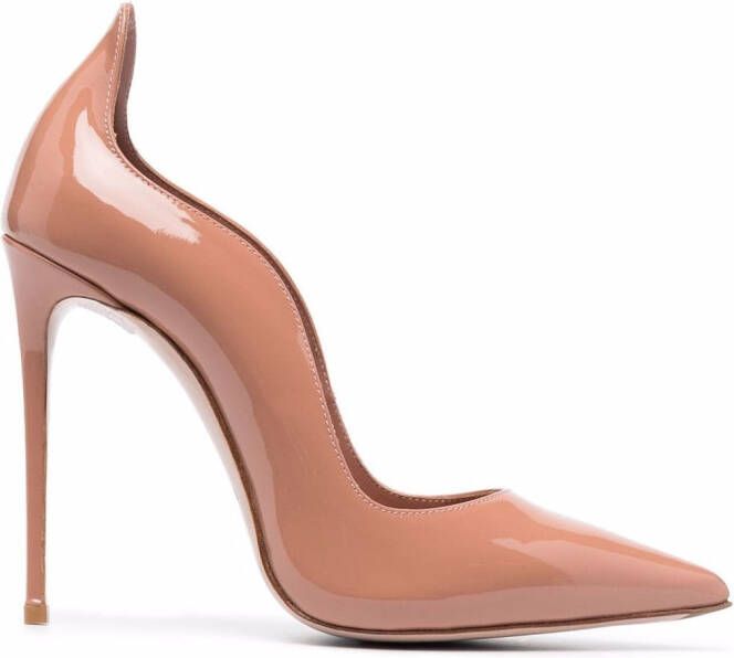 Le Silla wave-edge patent leather pumps Neutrals