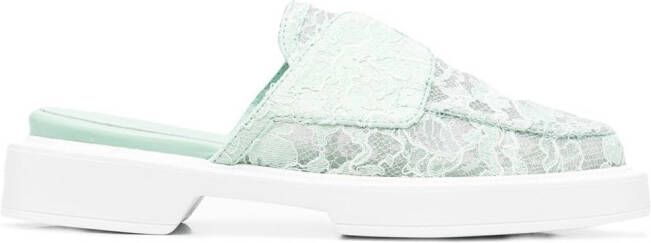 Le Silla Yacht lace mules Green