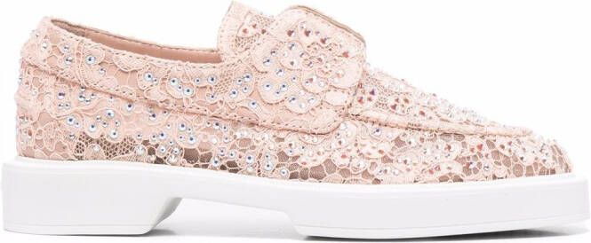 Le Silla Yacht leather moccasins Pink