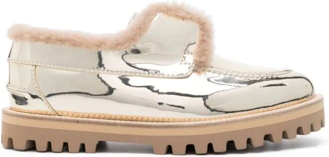 Le Silla Yacht metallic-finish loafers Gold