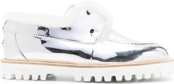 Le Silla Yacht metallic-finish loafers Purple