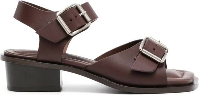 LEMAIRE 35mm buckled leather sandals Brown