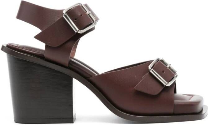 LEMAIRE 90mm leather sandals Brown