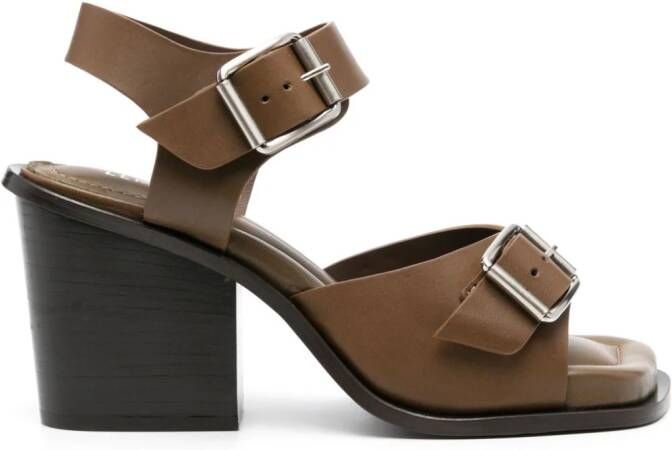 LEMAIRE 90mm leather sandals Brown