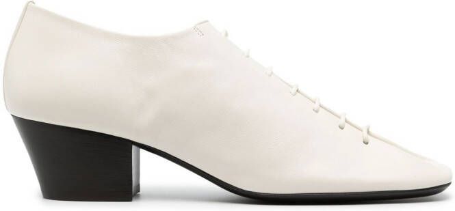 LEMAIRE heeled leather derby shoes White