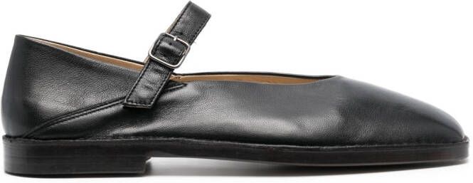 LEMAIRE Mary Jane leather ballerina shoes Black