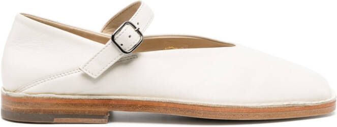 LEMAIRE square-toe ballet flats White