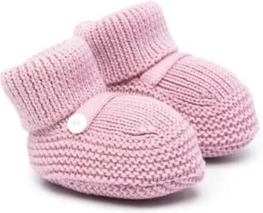 Little Bear slip-on knitted slippers Pink