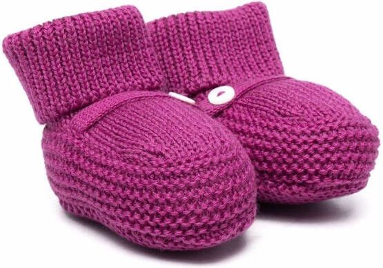 Little Bear virgin wool knitted slippers Purple
