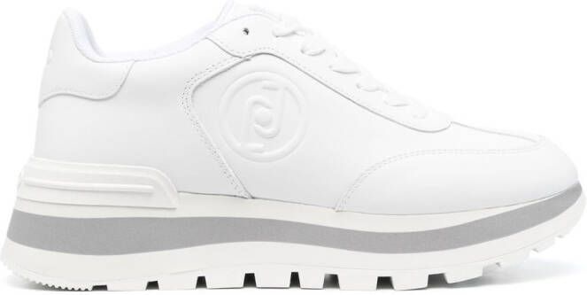 LIU JO 45mm embossed-logo lace-up sneakers White