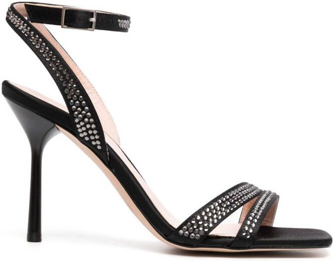 LIU JO 90mm leather embellished sandals Black