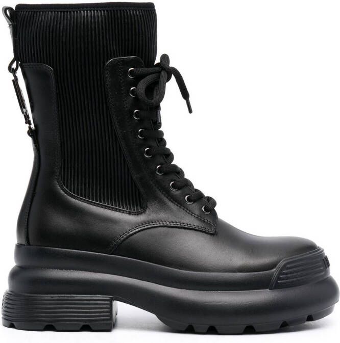 LIU JO Amy chunky lace-up boots Black