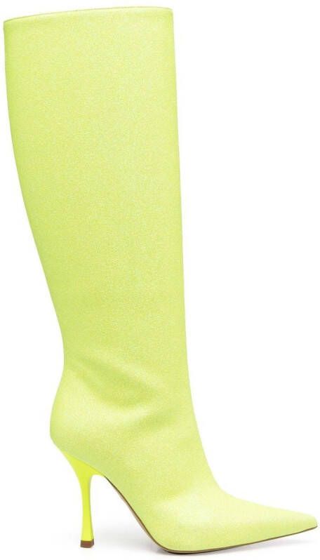 LIU JO glitter pointed-toe boots Yellow
