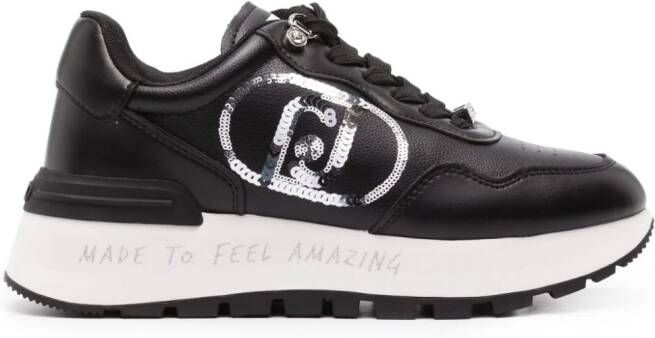 LIU JO logo-embellished lace-up sneakers Black