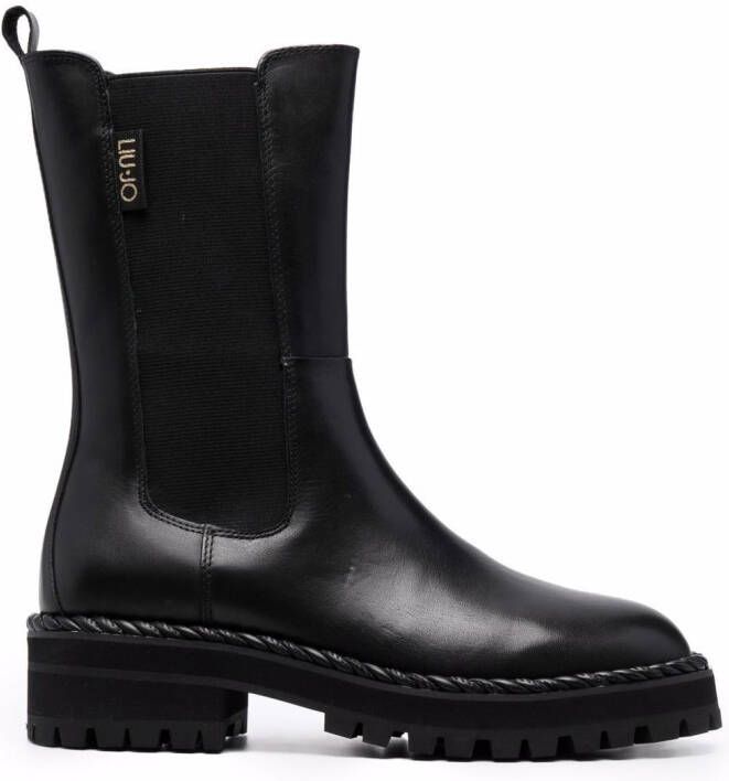 LIU JO logo-patch mid-length boots Black