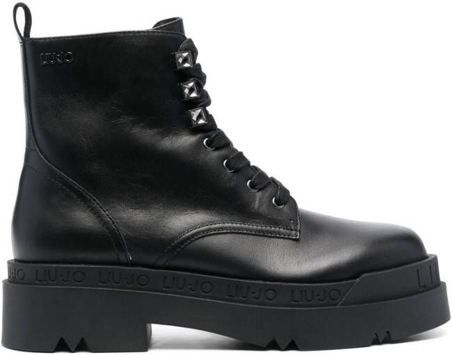 LIU JO Love 29 leather ankle boots Black