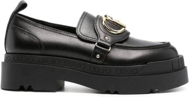 LIU JO Love 41 50mm logo-plaque loafers Black