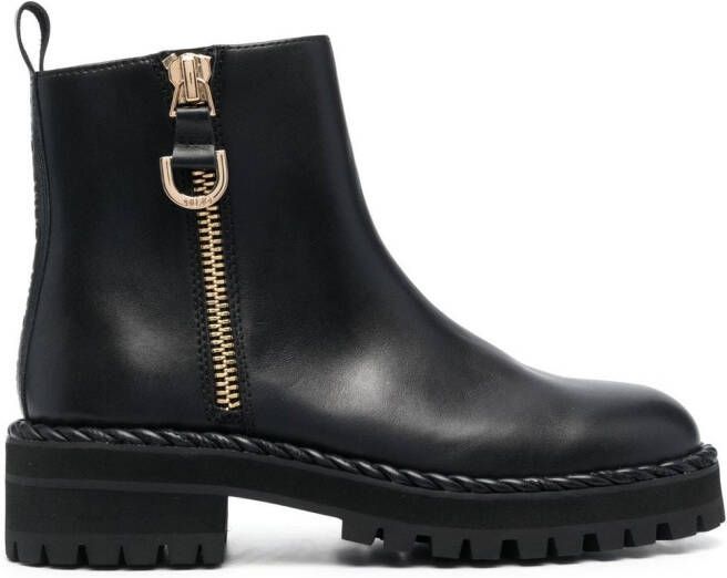 LIU JO 214 leather ankle boots Black