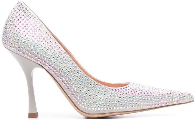 LIU JO x Leonie Hanne crystal-embellished 100mm pumps Grey