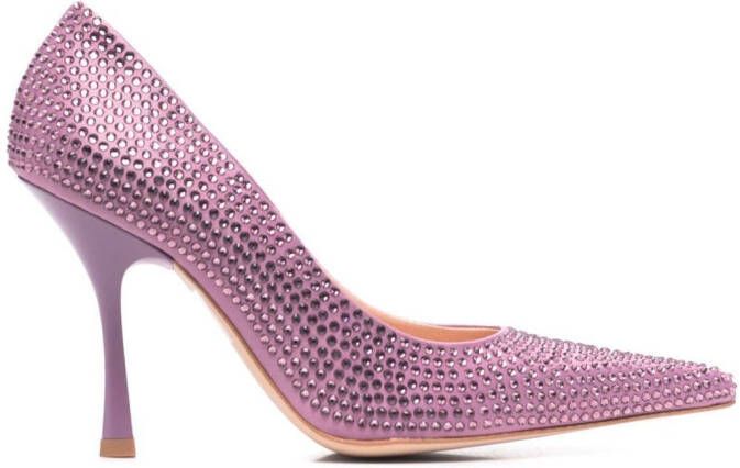 LIU JO x Leonie Hanne crystal-embellished pointed-toe pumps Purple