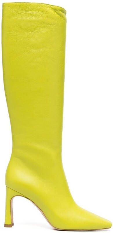 LIU JO x Leonie Hanne square-toe leather boots Green